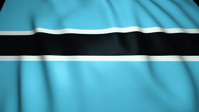 Waving realistic Botswana flag background. 3d illu