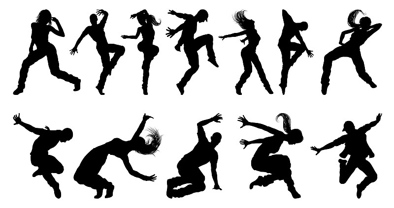 Street Dance Dancer Silhouettes