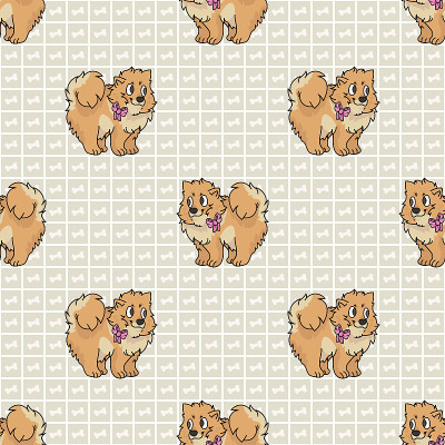 手绘可爱博美犬和小狗品种无缝矢量图案。有爪子背景的纯种纯种家犬。爱狗的人喷宠物的所有打印。狗狗。每股