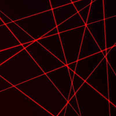 随机激光网。安全的红色光束。矢量插图孤立在黑暗的背景