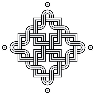 维京装饰结-改变正方形蛇框架点角