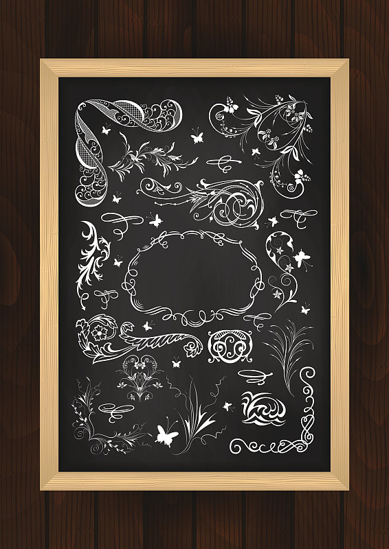 Chalkboard with design elements