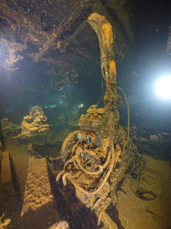 Famous wreck ship Fujikawa maru in Truk lagoon