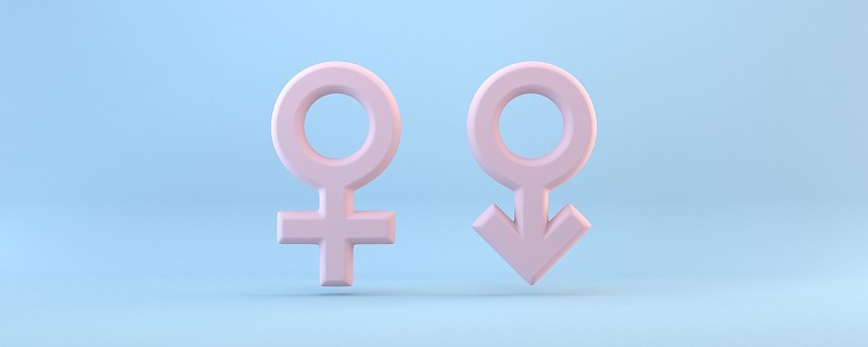 女性和男性的3D标志