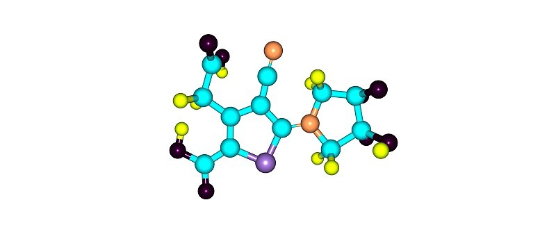 从白色上分离的雷尼酸分子结构