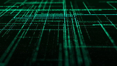 未来的数字网络。整理和分析数字数据。技术矩阵算法。安全存储数据。3 d渲染。