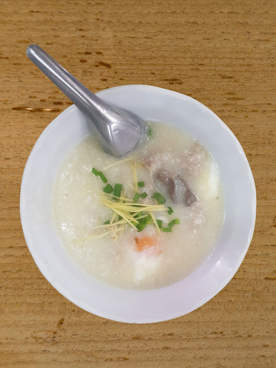 猪肉馅稀饭。