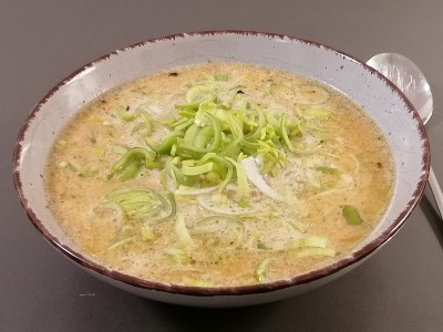 韭菜肉末芝士汤