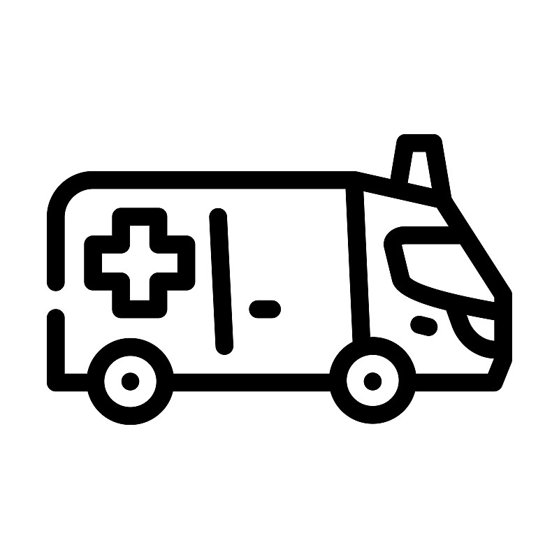 救护车车线图标矢量插图