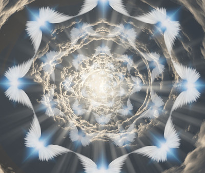 云层隧道中的天使