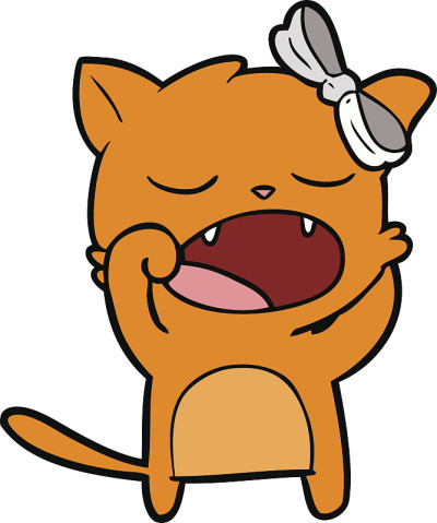 卡通猫打呵欠