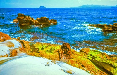 台湾海岸独特的岩层，野柳地质公园