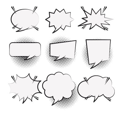 Set of Pop art comic speech bubbles