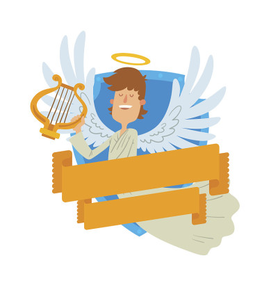象征，棕色头发的男性天使