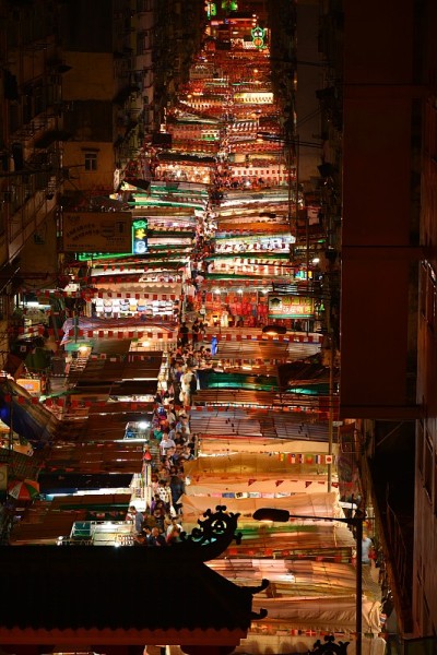 香港夜市鸟瞰图