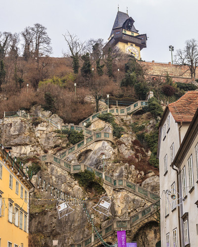 Grazer Schloßberg with Clock Tower