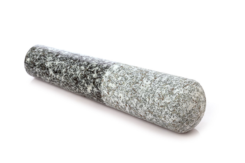 New natural stone mortar and pestle isolated on wh