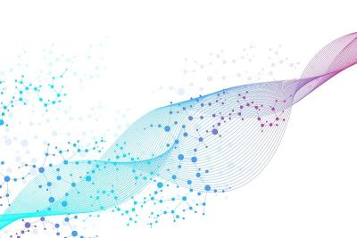 结构分子和通信。Dna,原子,神经元。科学的设计理念。用点连接线。医学，技术，化学，科学背景。矢量插