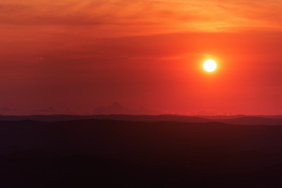 山日落