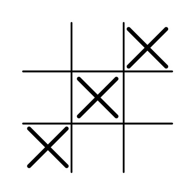 游戏图标。十字和圆圈的tac - toe游戏。圈圈叉叉。三个十字