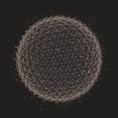 3 d抽象的领域。科学、技术和网络的概念。