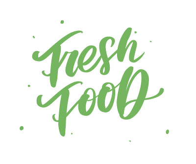 Vector illustration, food design. Hand lettering f