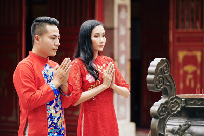 农历新年在佛寺