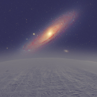 从类似月球的表面看仙女座星系