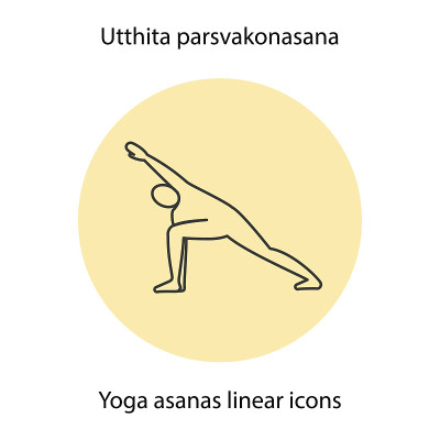 Utthita parsvakonasana瑜伽姿势图标