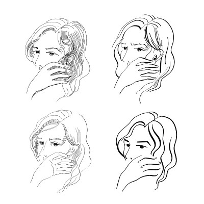 悲伤的女人素描