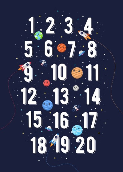 Number Vector for Kids. Vector illustration of num