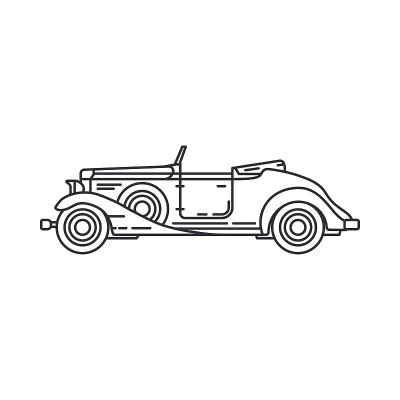 Line vector icon american auto oldtimer. Classic 1