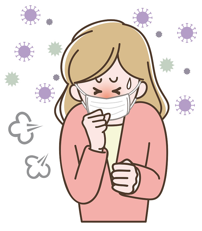 患传染病而咳嗽的妇女