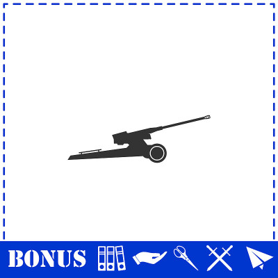 Howitzer icon flat