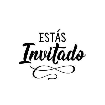 You are invited - in Spanish. Lettering. Ink illus