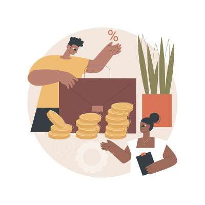 投资抽象概念矢量插图。