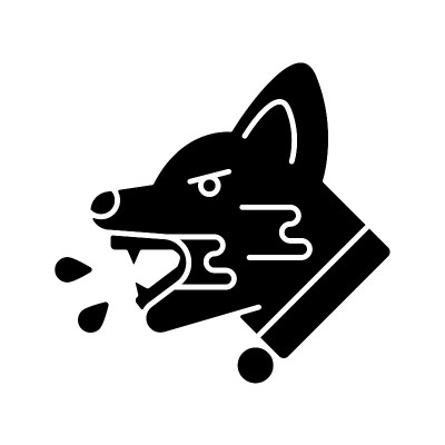 狂犬病黑色字形图标
