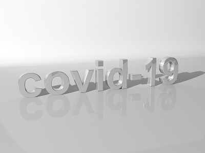 Covid-19白底银字