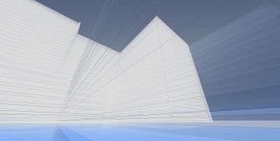 3D插图建筑透视线