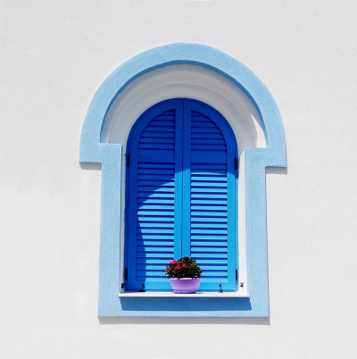 A window from Agios Nikolaos Church in Porto Lagos