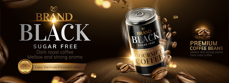 Black coffee banner ads