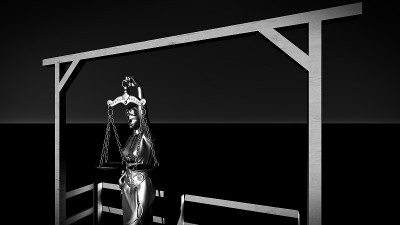 正义女神的绞刑架3d渲染