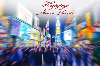在时代广场庆祝新年