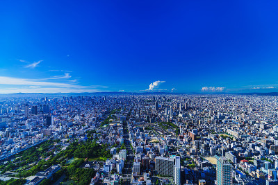 日本大阪市鸟瞰图