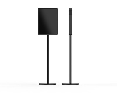 Kiosk stand mock up template，压克力信息显示电子展示地板stand为品牌