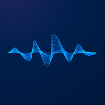 声波。均衡器的模式。摘要蓝色数字波形。矢量图