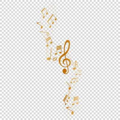 矢量设计元素-金色乐谱-音符旋律