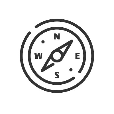 Compas图标在简单的一行风格
