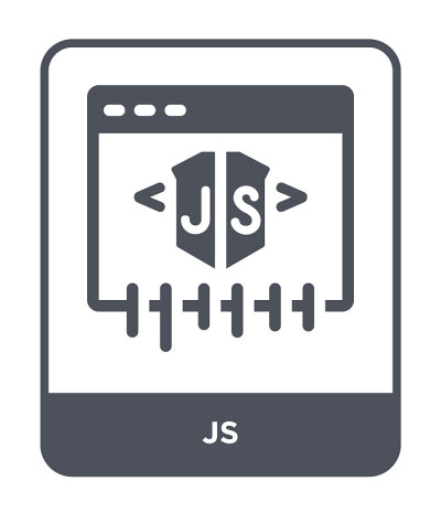 js icon vector on white background, js trendy fill