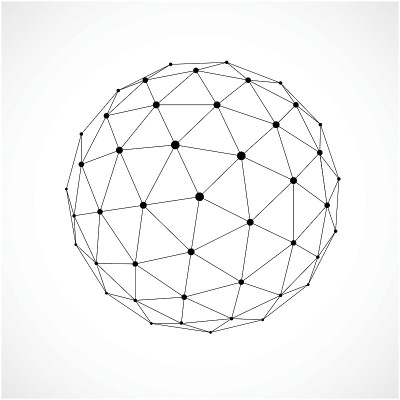 3d形式的黑色线条，未来折纸抽象模型